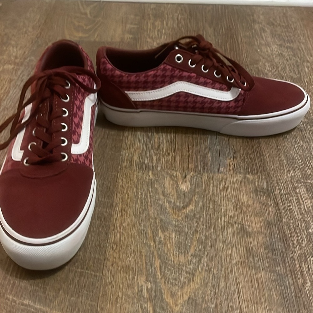 Vans Red Patchwork Low Top Sneakers - image 4